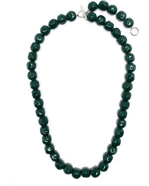 Jil Sander Collar De Cuentas Esmaltado - Negro
