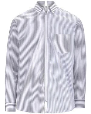 Comme des Garçons Striped Zip-Up Shirt - Purple
