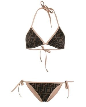 Fendi Ff Monogram Bikini - Brown