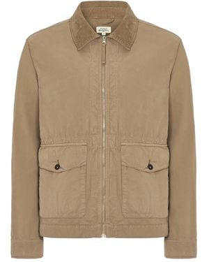 Hartford Corduroy-Collar Zip-Front Shirt Jacket - Natural