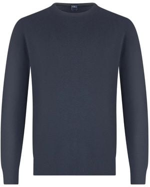 Fedeli Crew-Neck Long-Sleeve Jumper - Blue