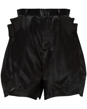 Noir Kei Ninomiya Pocket-Detail Satin Shorts - Black