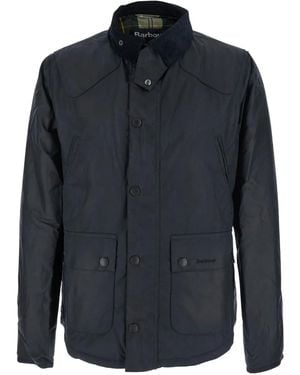 Barbour Waxed Jacket With Corduroy Collar - Blue