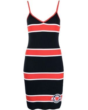 Love Moschino Striped Ribbed Dress - Red