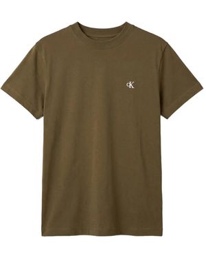 Calvin Klein Logo-Print T-Shirt - Green