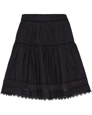 Ulla Johnson Ayla Tiered Lace-Trimmed Mini Skirt - Black