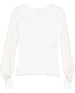 D.exterior Cut-Out Long-Sleeve Shirt - White