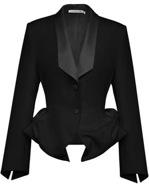POST MERIDIEM Peplum Jacket - Black
