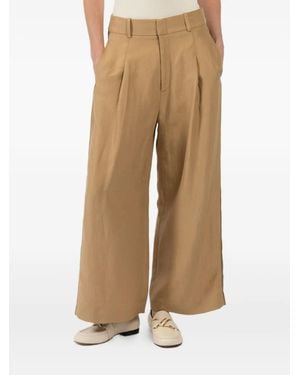 Smythe Pleated Side-Stripe Trousers - Natural