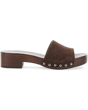 Jeffrey Campbell Cambrie Stud-Embellished Suede Sandals - Brown