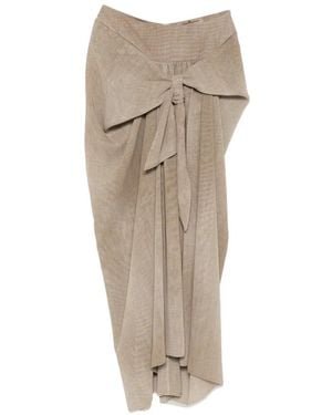 Ermanno Scervino Knotted Draped Maxi Skirt - Natural