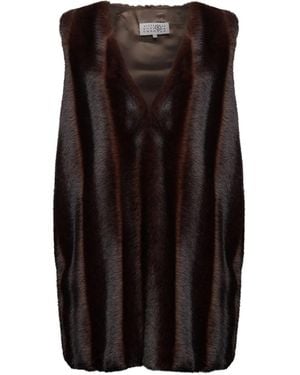 MM6 by Maison Margiela Faux-Fur Mini Dress - Black