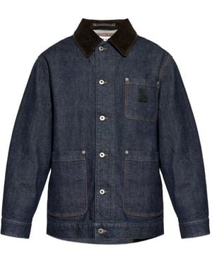 Loewe Denim Jacket With Logo Patch - Blue