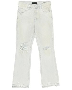 Purple Brand Pinstripe Ripped Jeans - White