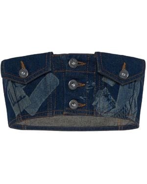 Jean Paul Gaultier Trompe L'Oeil Printed Top - Blue