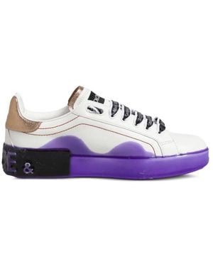 Dolce & Gabbana Logo-Print Trainers - Purple
