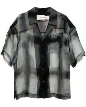 Feng Chen Wang Semi-Transparentes Hemd Mit Print - Schwarz