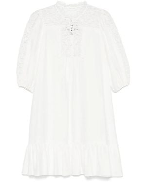 Nissa Lace-Embellished Dress - White