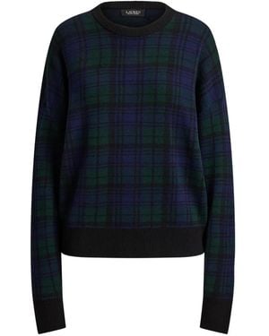 Ralph Lauren Tartan-Check Wool Sweater - Blue