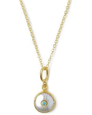 Ottoman Hands Pearl Amalfi Pendant Necklace - Metallic