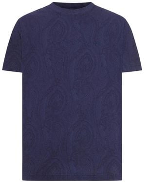 Etro Paisley-Print T-Shirt - Blue