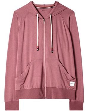 Paul Smith Zip-Up Drawstring Hoodie - Pink