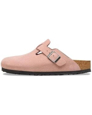 Birkenstock Boston Buckled Leather Sneakers - Pink