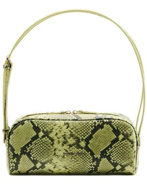 Patrizia Pepe Python-Print Leather Shoulder Bag - Green