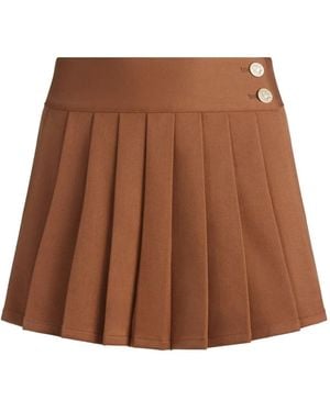 Alice + Olivia Noah Pleated Side-Stripe Skort - Brown