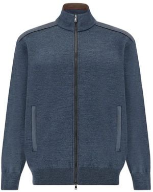Paul & Shark Typhoon Platinum Zip-Up Jumper - Blue