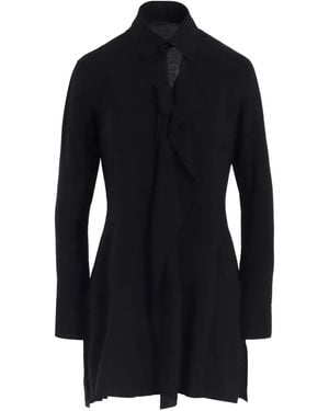 Y's Yohji Yamamoto Tie-Neck Blouse - Black