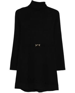 RIXO London Aly Roll-Neck Mini Dress - Black