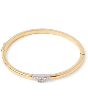 Trussardi Crystal-Embellished T-Motif Bracelet - White