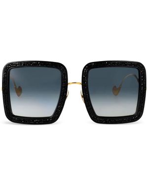 Anna Karin Karlsson Lunettes De Soleil Carrées Beaming Sky Ornées De Cristaux - Noir