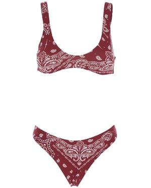 VENUJA Paisley-Print Crystal-Embellished Bikini - Pink