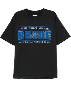 Rhude Logo-Print T-Shirt - Black