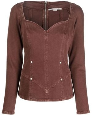 Stella McCartney Sweetheart Denim Top - Brown