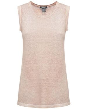 Avant Toi Linen-Knit Sleeveless Vest - Pink