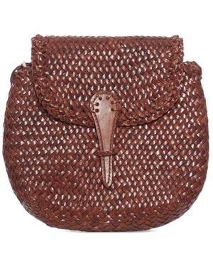 Dragon Diffusion Mini City Woven Leather Cross Body Bag - Pink