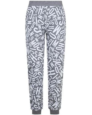 Moschino Logo-Print Track Trousers - Blue