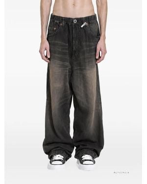 Maison Mihara Yasuhiro Light-Oz Denim Wide Jeans - Black