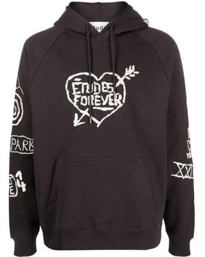 Etudes Studio Graffiti-Embroidery Organic Cotton Hoodie - Grey