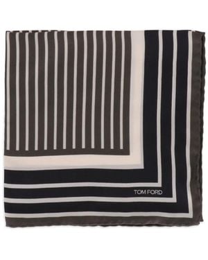 Tom Ford Pañuelo De Bolsillo Con Logo Estampado - Negro