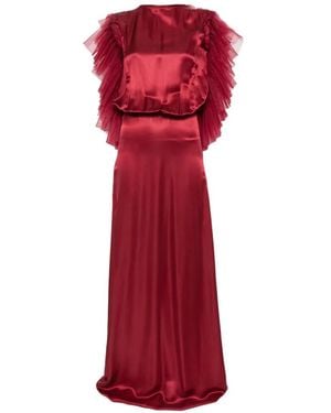 Dunesi Mariposa Ruffled Gown - Red