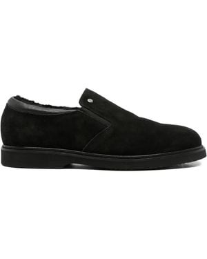 JOHN HARRISON Shearling-Lined Suede Loafers - Black