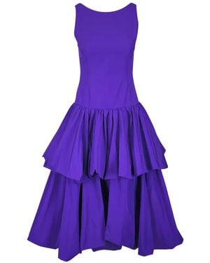 Akris Punto Robe Mi-Longue À Volants - Violet