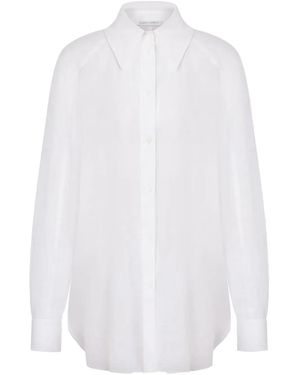 Alberta Ferretti Semi-Sheer Cotton Shirt - White
