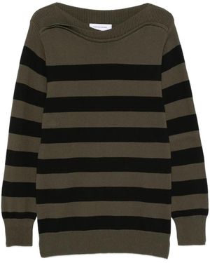 Kiko Kostadinov Striped Boat-Neck Jumper - Black