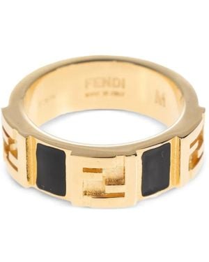 Fendi Logo-Embellished Ring - Metallic
