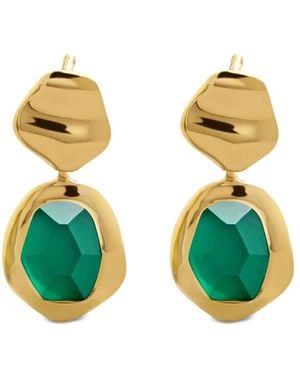 Monica Vinader Odyssey Drop Earrings - Green